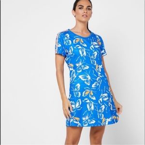 Adidas x Womens Farm Rio Print Butterfly Dress Blue/White EI4825 Size Medium